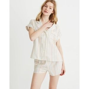 Bedtime Pajama Top in Rainbow Stripe Size Small